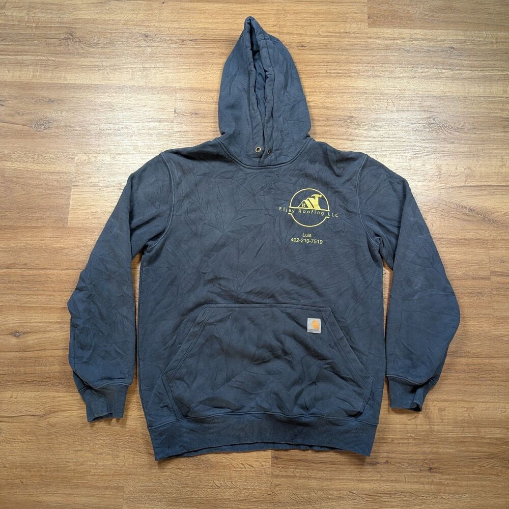 Carhartt Rain Defender Hoodie Mens Size M Blue Loose Fit Graphic Workwear